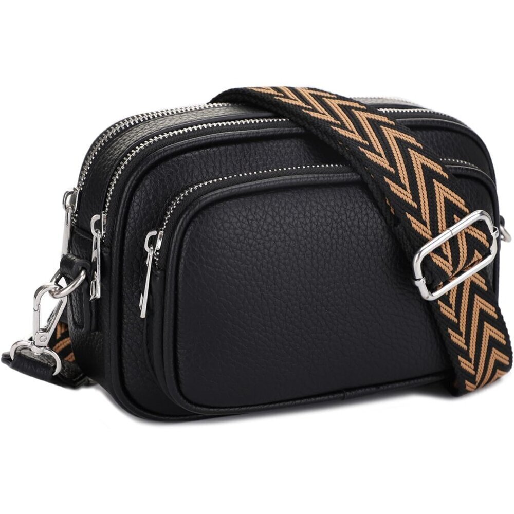 Small Vegan Leather Crossbody Bag for Women with Adjustable Strap